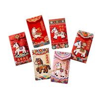 HUFFA Busta Rossa for L'Anno del Cavallo 2026 - Stile Tessuto con Design Zodiacale 3D for Regali a Estrazione fortunata