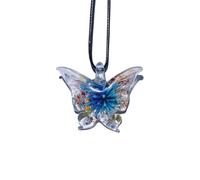 HUFFA Ciondolo a Forma di Farfalla in Vetro - Ciondolo con Fibbia a Forma di Animale colorato for Accessori for cellulari, collane e Portachiavi(Darkbluelightblue)