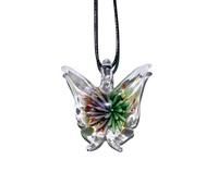 HUFFA Ciondolo a Forma di Farfalla in Vetro - Ciondolo con Fibbia a Forma di Animale colorato for Accessori for cellulari, collane e Portachiavi(Purple+Green)