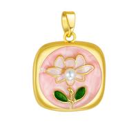 HUFFA Ciondolo a Forma di Fiore in Smalto con Perle finte in Stile Cinese - Elegante Design con Pittura a Olio for Accessori di Moda(T1965)