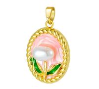 HUFFA Ciondolo a Forma di Fiore in Smalto con Perle finte in Stile Cinese - Elegante Design con Pittura a Olio for Accessori di Moda(T1950)