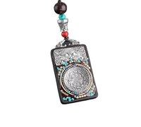 HUFFA Ciondolo Esotico in Ebano Thangka Nepalese - Carta retrò del Dio della ricchezza for Uno Stile Unico(RuibeastNinePalaceEight)