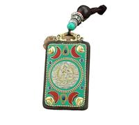 HUFFA Ciondolo Esotico in Ebano Thangka Nepalese - Carta retrò del Dio della ricchezza for Uno Stile Unico(WhiteGodofWealththangka)