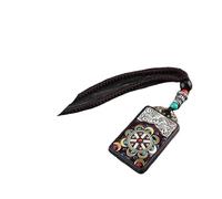 HUFFA Ciondolo Esotico in Ebano Thangka Nepalese - Carta retrò del Dio della ricchezza for Uno Stile Unico(Frenchwheel)