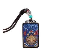 HUFFA Ciondolo Esotico in Ebano Thangka Nepalese - Carta retrò del Dio della ricchezza for Uno Stile Unico(Guanyinthangka)