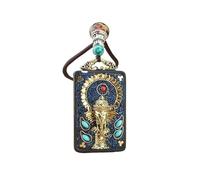 HUFFA Ciondolo Esotico in Ebano Thangka Nepalese - Carta retrò del Dio della ricchezza for Uno Stile Unico(Royalblueele)