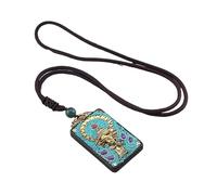 HUFFA Ciondolo Esotico in Ebano Thangka Nepalese - Carta retrò del Dio della ricchezza for Uno Stile Unico(Thailandpea)