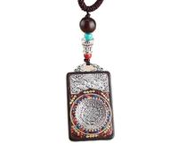 HUFFA Ciondolo Esotico in Ebano Thangka Nepalese - Carta retrò del Dio della ricchezza for Uno Stile Unico(RuibeastNine)