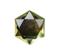 HUFFA Ciondolo Stella a Sei Punte in Pietra Grezza di Ametista Bianca e Rosa Naturale - Gioielli in Cristallo Esagonale(Citrine)