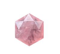 HUFFA Ciondolo Stella a Sei Punte in Pietra Grezza di Ametista Bianca e Rosa Naturale - Gioielli in Cristallo Esagonale(Pink Quartz)