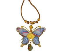 HUFFA Collana a Farfalla bifacciale in Finto Broccato da Donna - Elegante Pendente a Catena for Maglione e Accessori Cheongsam(Color31)