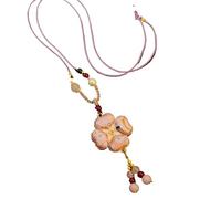 HUFFA Collana a Farfalla bifacciale in Finto Broccato da Donna - Elegante Pendente a Catena for Maglione e Accessori Cheongsam(Color21)