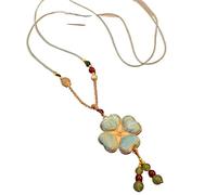 HUFFA Collana a Farfalla bifacciale in Finto Broccato da Donna - Elegante Pendente a Catena for Maglione e Accessori Cheongsam(Color20)