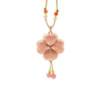 HUFFA Collana a Farfalla bifacciale in Finto Broccato da Donna - Elegante Pendente a Catena for Maglione e Accessori Cheongsam(Color9)