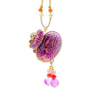 HUFFA Collana a Farfalla bifacciale in Finto Broccato da Donna - Elegante Pendente a Catena for Maglione e Accessori Cheongsam(Color7)