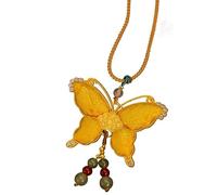 HUFFA Collana a Farfalla bifacciale in Finto Broccato da Donna - Elegante Pendente a Catena for Maglione e Accessori Cheongsam(Color25)