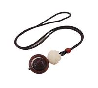 HUFFA Collana Bodhi Lotus in Stile Etnico for Uomo e Donna - Lunga Catena for Maglione retrò in Ebano(Brown)