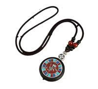 HUFFA Collana con Ciondolo a Catena Lunga in Thangka di Ebano Fatto a Mano - Accessori di gioielleria Nepalese Vintage(SixWordsPhoenix)