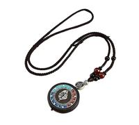 HUFFA Collana con Ciondolo a Catena Lunga in Thangka di Ebano Fatto a Mano - Accessori di gioielleria Nepalese Vintage(Overnightwealth)