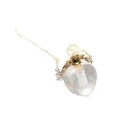 HUFFA Collana con Ciondolo a Forma di Bottiglia di Profumo con Pietre preziose Naturali - Accessori Fai da Te for aromaterapia e Oli Essenziali(D)