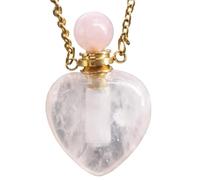 HUFFA Collana con Ciondolo a Forma di Bottiglia di Profumo in Cristallo - Gioiello a Forma di Bottiglia di Olio Essenziale in poliedro for Donna