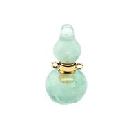 HUFFA Collana con Ciondolo a Forma di Zucca in Fluorite Naturale con Bottiglia di Profumo - Diffusore di Oli Essenziali for aromaterapia(Greenfluoriteglod)