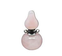 HUFFA Collana con Ciondolo a Forma di Zucca in Fluorite Naturale con Bottiglia di Profumo - Diffusore di Oli Essenziali for aromaterapia(Rosequartzsilver)