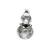 HUFFA Collana con Ciondolo a Forma di Zucca in Fluorite Naturale con Bottiglia di Profumo - Diffusore di Oli Essenziali for aromaterapia(Whitecrystalsilver)