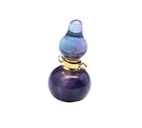 HUFFA Collana con Ciondolo a Forma di Zucca in Fluorite Naturale con Bottiglia di Profumo - Diffusore di Oli Essenziali for aromaterapia(Coloredfluoriteglod)