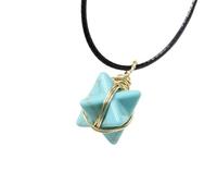 HUFFA Collana con Ciondolo a Stella a Sei Punte Merkaba in Cristallo Naturale | Gioielli con Pietre preziose Intrecciate a Mano for la guarigione Spirituale(ShallowPinestone)