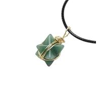 HUFFA Collana con Ciondolo a Stella a Sei Punte Merkaba in Cristallo Naturale | Gioielli con Pietre preziose Intrecciate a Mano for la guarigione Spirituale(DonglingJade)