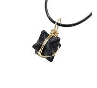 HUFFA Collana con Ciondolo a Stella a Sei Punte Merkaba in Cristallo Naturale | Gioielli con Pietre preziose Intrecciate a Mano for la guarigione Spirituale(Volcanicstone)