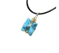 HUFFA Collana con Ciondolo a Stella a Sei Punte Merkaba in Cristallo Naturale | Gioielli con Pietre preziose Intrecciate a Mano for la guarigione Spirituale(BlueTurquoise)