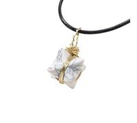 HUFFA Collana con Ciondolo a Stella a Sei Punte Merkaba in Cristallo Naturale | Gioielli con Pietre preziose Intrecciate a Mano for la guarigione Spirituale(WhitePinestone)