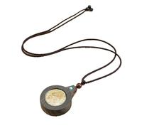 HUFFA Collana con Ciondolo Etnico Rotondo Thangka - Gioielli in Stile Tibetano for la connessione Spirituale(Yellow)