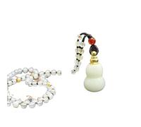 HUFFA Collana con Ciondolo in Giada Naturale con Forma di Zucca apribile e Bottiglia di Profumo for Oli Essenziali for Gli Amanti dell'aromaterapia(SheCuigourdbeadchain)