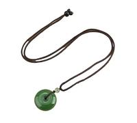 HUFFA Collana con Ciondolo Verde Vintage for Donna - Lunga Catena di Lana con Fibbia di Sicurezza(Darkgreen)