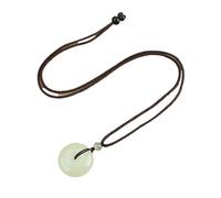 HUFFA Collana con Ciondolo Verde Vintage for Donna - Lunga Catena di Lana con Fibbia di Sicurezza(Green)
