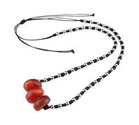 HUFFA Collana Corta con Fibbia di Sicurezza Intrecciata in Stile Etnico - Accessorio Regolabile for Gli Amanti della Moda(Rosso)