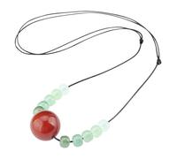 HUFFA Collana Vintage con Perle Rotonde in Agata Rossa for Donna - Catena Regolabile for Maglione