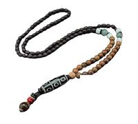 HUFFA Collane Etniche da Uomo e da Donna, Perline di Legno retrò, Catene for Maglioni, Pendenti Lunghi Bodhi, Accessori for Abbigliamento Coordinati(Black And White dzi Beads)