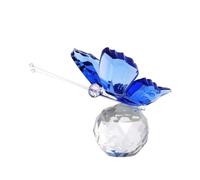 HUFFA Crystal Crafts - Ornamento da scrivania e Ufficio a Forma di Farfalla Blu e Viola - Elegante Statuetta di Animale for la casa e L'Ufficio(SingleButterfly-MediumBlue)
