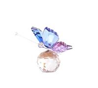 HUFFA Crystal Crafts - Ornamento da scrivania e Ufficio a Forma di Farfalla Blu e Viola - Elegante Statuetta di Animale for la casa e L'Ufficio(Singlebutterfly-blueandpurple)