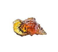 HUFFA Crystal Crafts Small Conch Marine Animal Pen Holder - Elegant Desktop Office Decor for Living Room & Entrance(Amber)