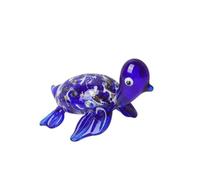 HUFFA Decorazione Artigianale in Vetro a Forma di Tartaruga for Acquario - Piccola statuina di Tartaruga for la Decorazione di paesaggi Animali(Blue)
