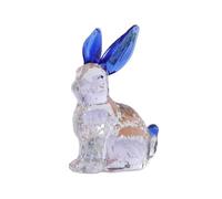 HUFFA Decorazione da Giardino con Coniglio Zodiacale - Ornamento da scrivania e Ufficio con Coniglio smaltato colorato for la Decorazione della casa(BlueEarsRabbit)