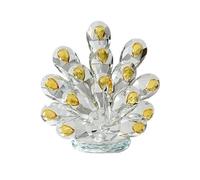 HUFFA Decorazione del bancone della casa con Ornamento di Pavone a Schermo Aperto in Cristallo di Buon auspicio | Elegante decoro in cristallo di pavone for il bancone di casa, che simboleggia buona fortuna e bellezza.(yellow)