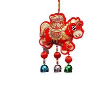 HUFFA Decorazioni for Il Capodanno dell'anno del Cavallo 2026 - Ciondolo Carillon a Vento con Leone del Festival di Primavera for Maniglie e benedizioni delle Porte(Makeafortuneimmediately)