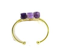 HUFFA Elegante braccialetto quadrato in cristallo - Gioielli con apertura regolabile for donna(Amethyst)