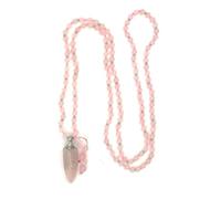 HUFFA Elegante Collana con Ciondolo a Forma di Bottiglia di Profumo in Cristallo - Design con Perline Rotonde(PowderCrystal)